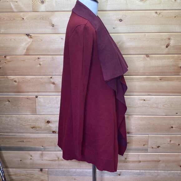 Cabi Maroon Open Front Cardigan Sweater #3479 Size XS - Picture 7 of 10